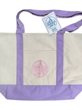 Trader Joe’s Lavender Large Canvas Tote Bag